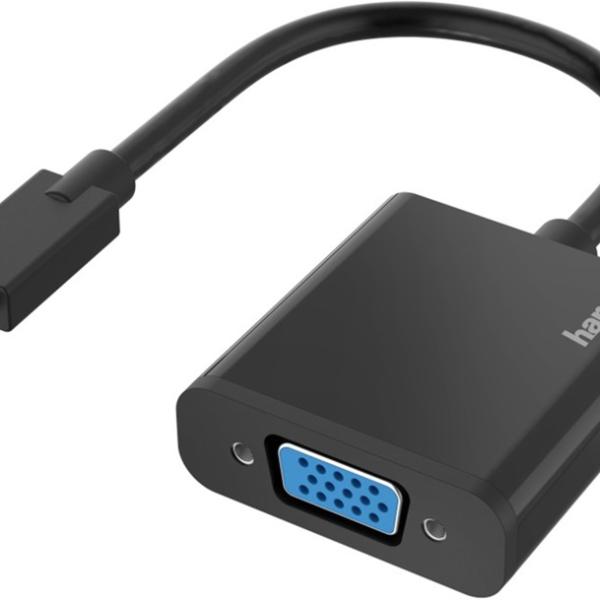 Adaptador de Vídeo USB - C Macho - VGA Fêmea (Preto) - HAMA