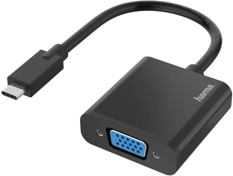 Adaptador de Vídeo USB - C Macho - VGA Fêmea (Preto) - HAMA