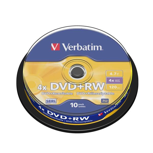 DVD-RW Verbatim    10 Unidades Preto 4,7 GB 4x (10 Unidades)