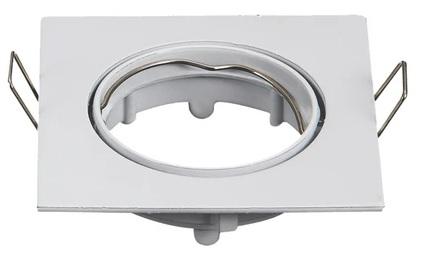 Aro Quadrado Ajustável em Branco p/ Lampadas MR16 - GU10