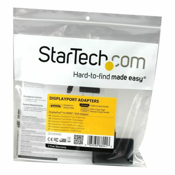 Adaptador DisplayPort para HDMI Startech DP2HDVGA Preto