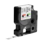 Cinta laminada para máquinas rotuladoras Dymo 18444 Branco Preto/Branco 12 mm