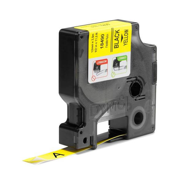 Fita Magnética Dymo Nylon Flexible IND Multicolor Preto/Amarelo