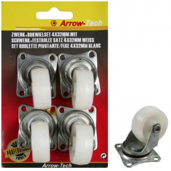 Pack 4x Rodas 4x 32mm (Branco)