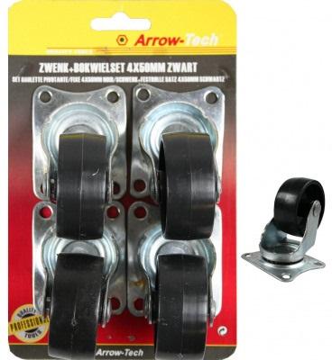 Pack 4x Rodas 4x 50mm (Preto)