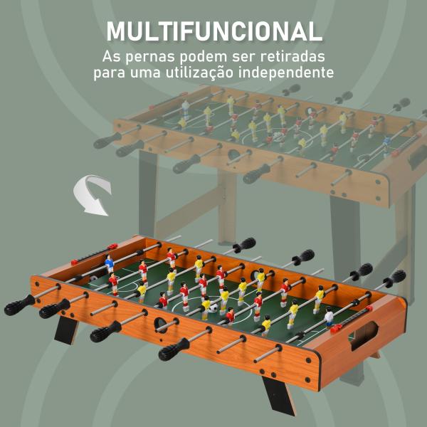 Mesa de matraquilhos com 22 jogadores incluídos 84,5x40x61,2 cm Cor Madeira e Preto
