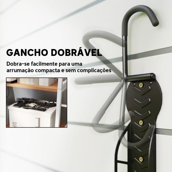 Conjunto de Suportes de Parede para Bicicletas com 4 Peças Gancho Dobrável 25,5x10,5x4 cm Preto