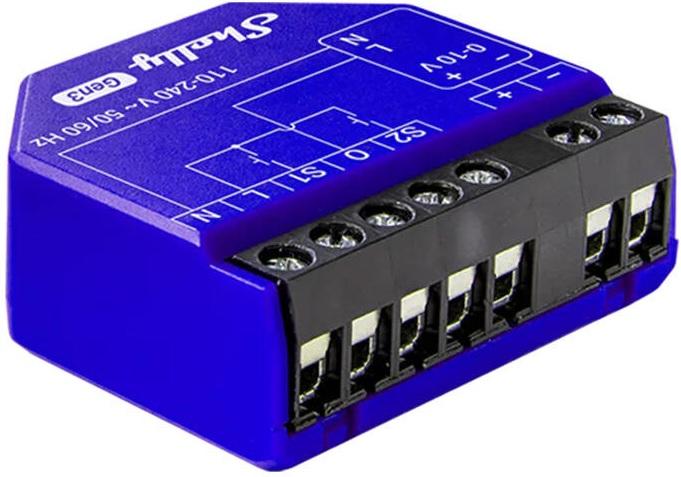 Módulo Inteligente Controlador Drimmer 0/1 - 10V Wi - Fi/Bluetooh - Shelly Dimmer 0/1 - 10V PM Gen3