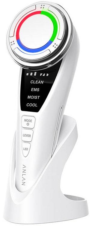 Massajador Facial Ultrassônico c/ Terapia de Luz (Branco) - ANLAN