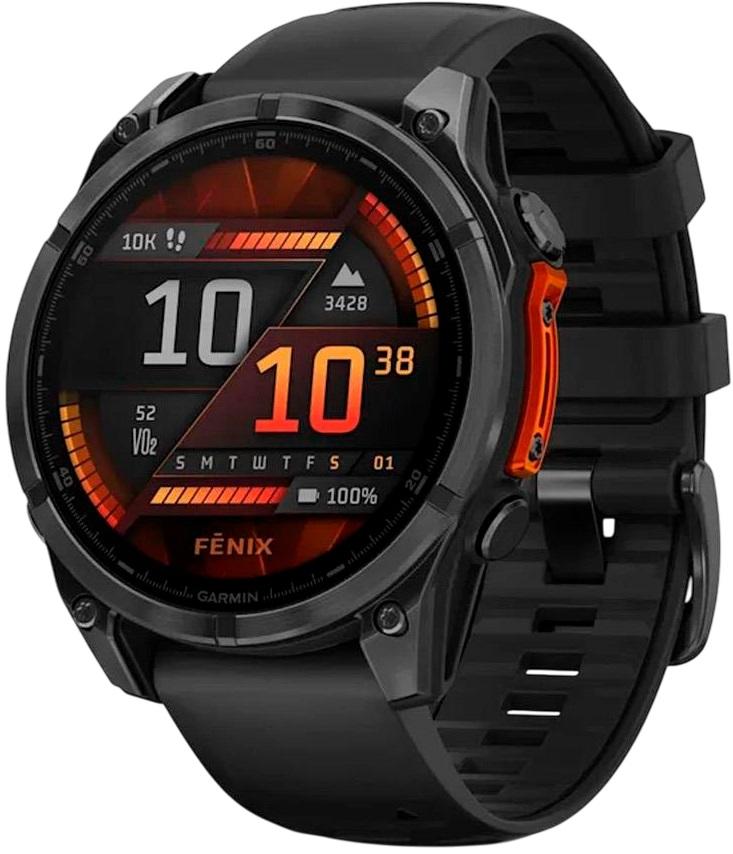 Smartwatch Fenix 8 47mm Amoled Silicone Cinzento Ardósia c/ Bracelete Preta em Silicone - GARMIN