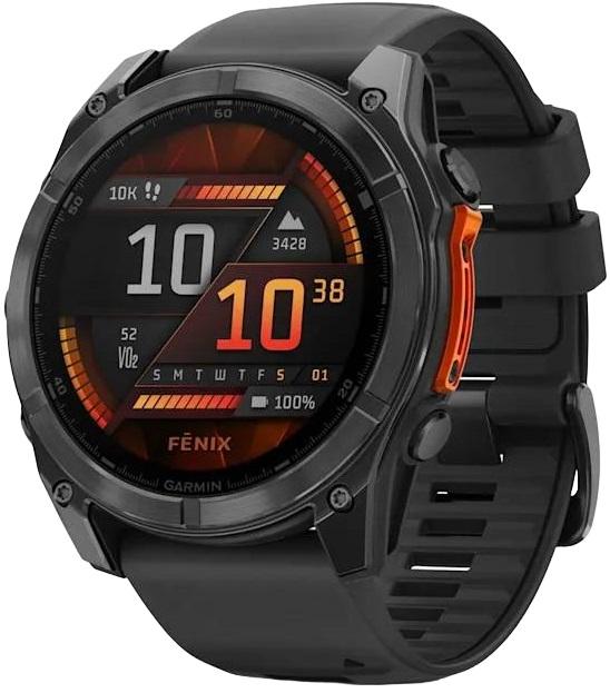 Smartwatch Fenix 8 51mm Amoled Silicone (Cinzento Ardósia c/ Bracelete Preta em Silicone) - GARMIN