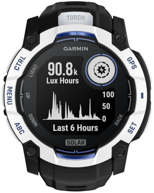 Smartwatch Instinct 3 Solar 50mm (Branco/Preto) - GARMIN