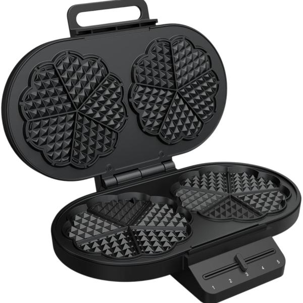 Máquina de Waffles Coração 1200W (Preto) - PRINCESS