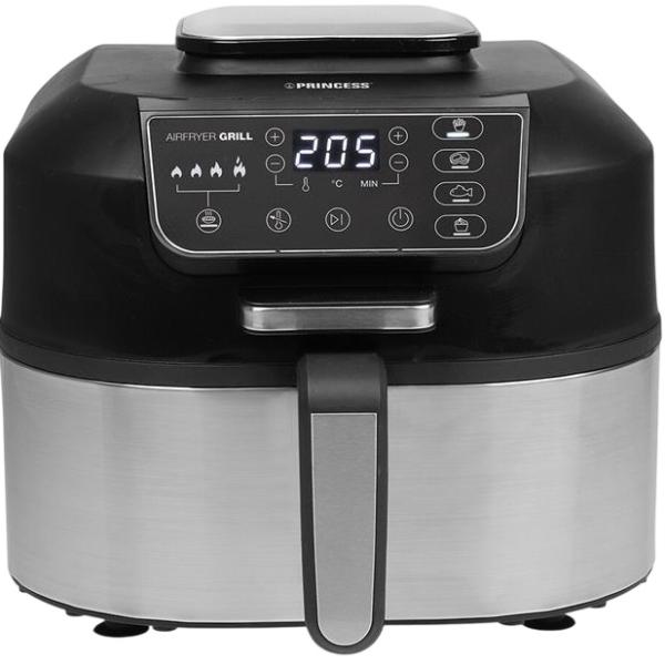 Fritadeira/Grelhador Air Fryer 5,6L 1760W (Preto/Prateado) - PRINCESS