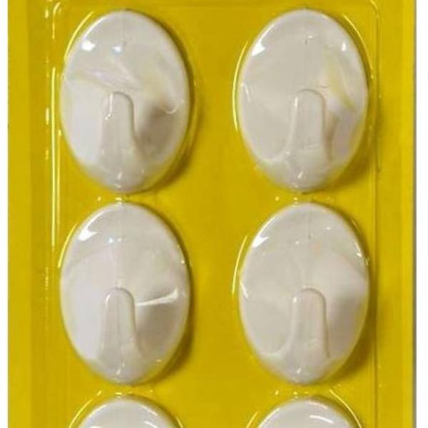 Pack 6x Apliques c/ Cola Dupla Face p/ Apoio de Utensilios de Casa/Trabalho - ProFTC