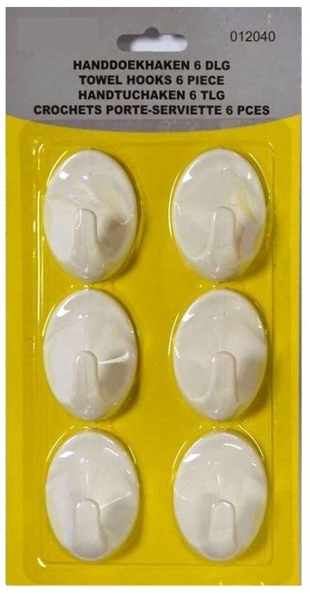 Pack 6x Apliques c/ Cola Dupla Face p/ Apoio de Utensilios de Casa/Trabalho - ProFTC