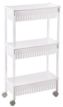 Estante/Rack Amovível 3 Níveis c/ Rodas (45 x 21 x 80cm)