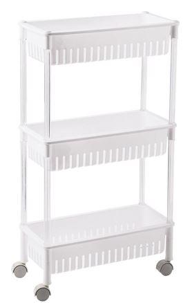 Estante/Rack Amovível 3 Níveis c/ Rodas (42 x 26 x 80cm)