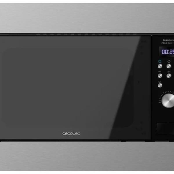 Microondas de Encastre GrandHeat 2000 Built - In Steel 900W 23L (Cinzento) - CECOTEC