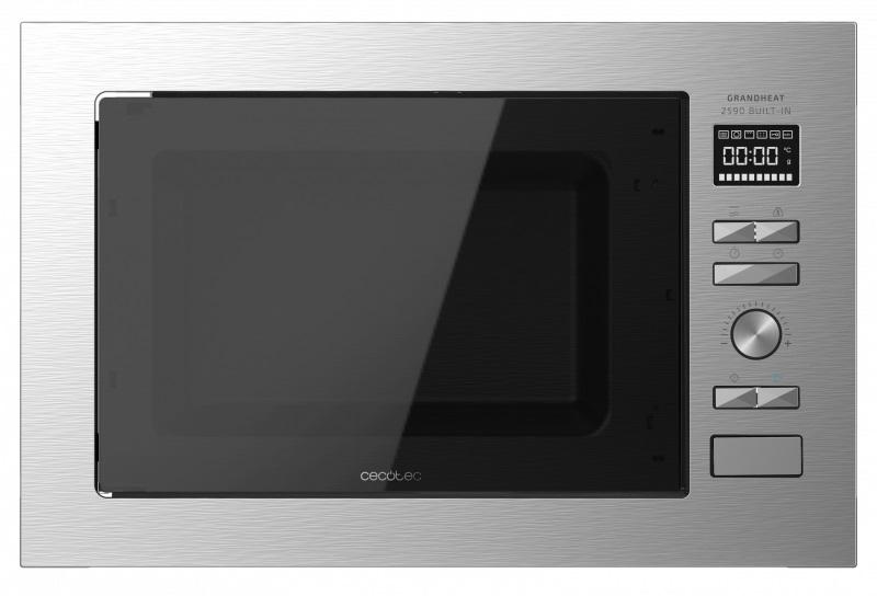 Microondas de Encastre GrandHeat 2590 Built - In Steel 900W 25L (Prateado) - CECOTEC