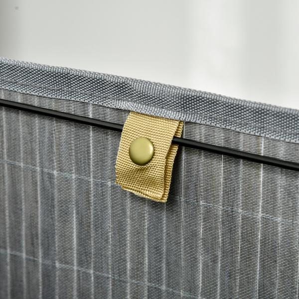 Cesto de Roupa de Bambu Capacidade de 55L Cesto para Roupa Suja com Tampa e Bolsa Amovível 38x38x57 cm Cinza