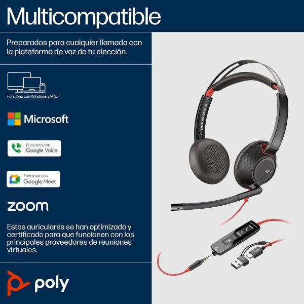 Cabo USB Poly 93S88AA Preto Vermelho