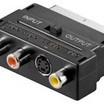Ficha Adaptadora SCART Macho - 3 RCA Femea + S - Video