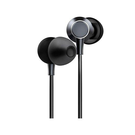 BLACK METALLIZED WIRED HEADPHONES