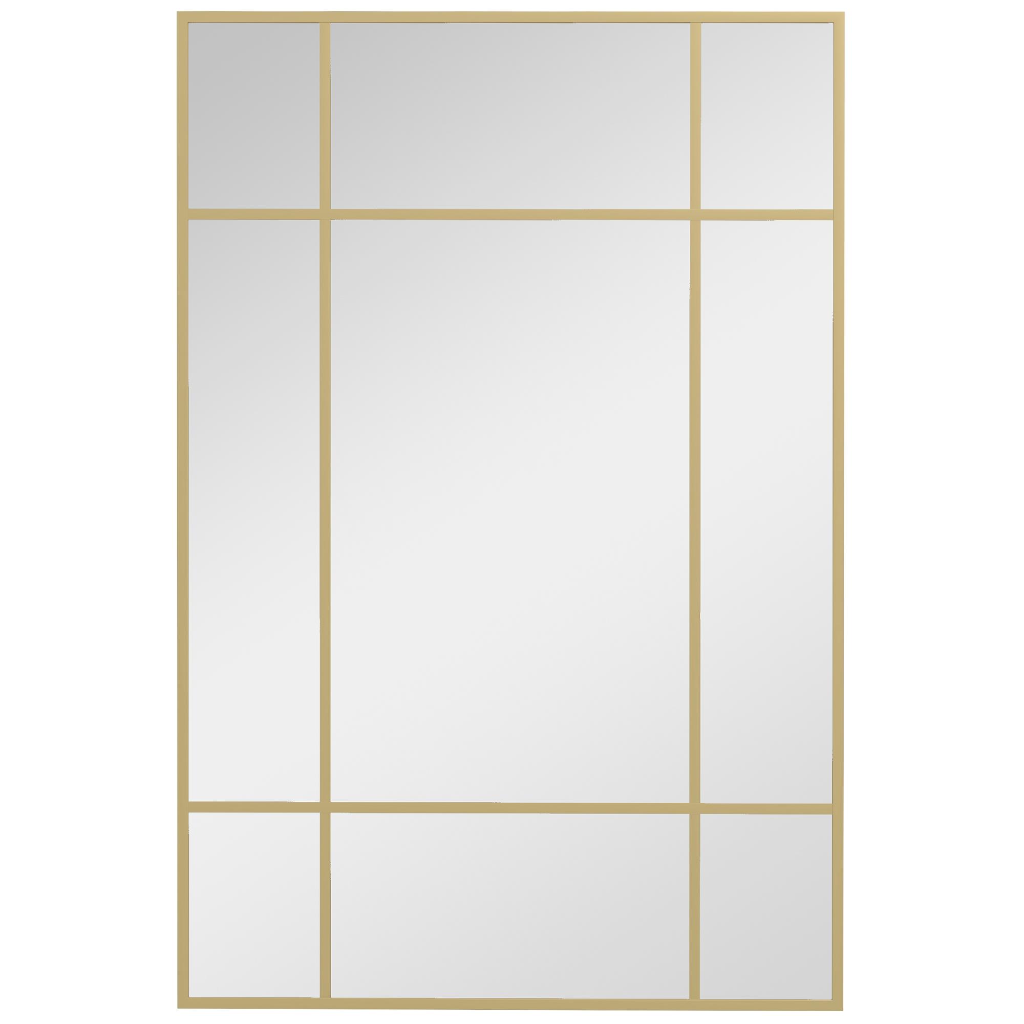 Espelho de Parede Retangular 90x60 cm com Moldura de Metal Espelho Decorativo para Sala Quarto Entrada Dourado
