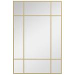 Espelho de Parede Retangular 90x60 cm com Moldura de Metal Espelho Decorativo para Sala Quarto Entrada Dourado