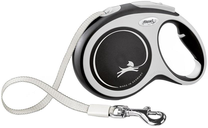 Trela Retrátil New Comfort Tamanho L p/ Cães (Preta/Cinza) - FLEXI