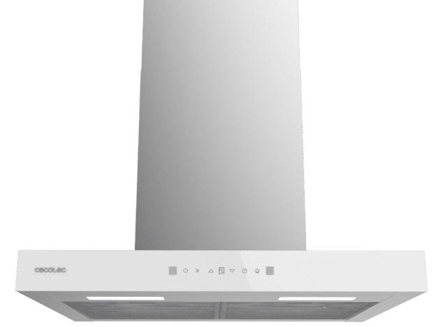 Exaustor Chaminé Bolero Flux TT 60cm 605500 550m3/h (Vidro Branco/Inox) - CECOTEC
