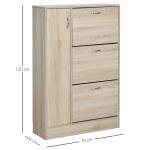 Sapateira com 3 Portas para até 12 Pares de Sapatos com Prateleira Ajustável em até 2 Níveis 79x26x120cm Madeira