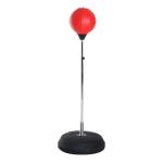 Saco de Boxe de Pé Punching Ball com Altura Ajustável em 4 Níveis Base Preenchível e Luvas Ø43x126 - 144 cm Vermelho e Preto