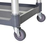 Carrinho Auxiliar com Rodas e 3 Prateleiras Carrinho de Cozinha com Armazenamento Carga 105 kg 88x44x93 cm Cinza