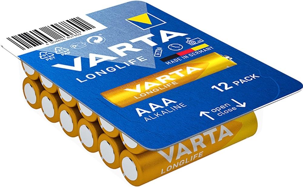 Pack 12x Pilhas Alcalinas LongLife LR03 AAA 1,5V - VARTA