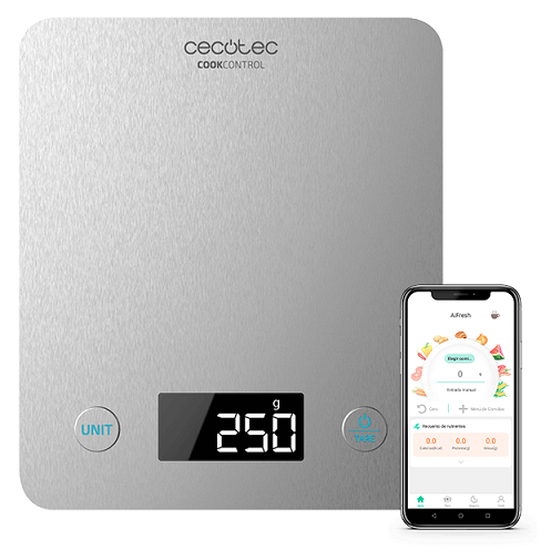 Balança de Cozinha Cook Control 10000 c/ Bluetooth (Prateado) - CECOTEC