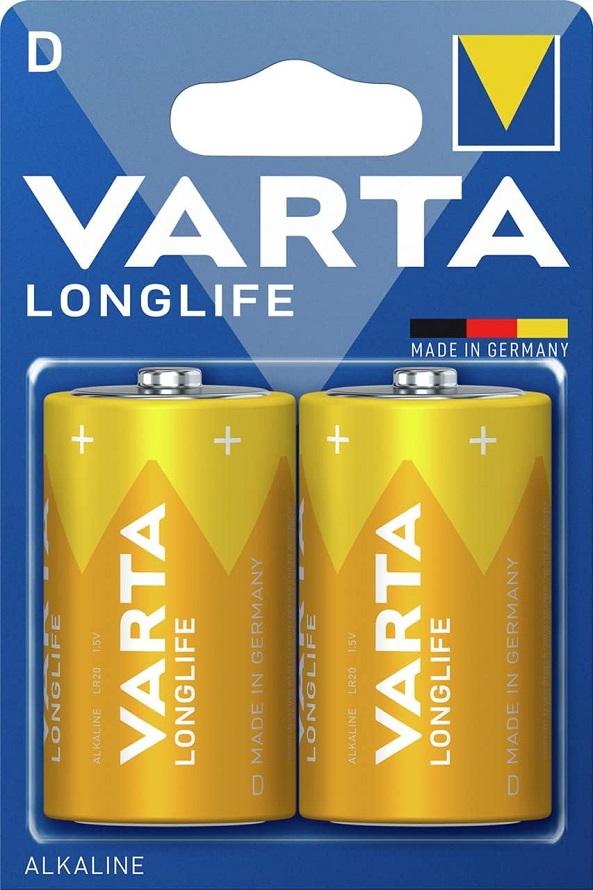 Blister 2x Pilhas Alcalinas LongLife D LR20 1,5V - VARTA