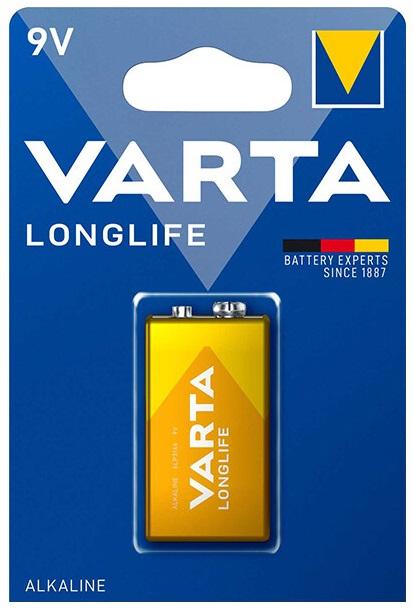 Pilha Alcalina LongLife 9V 6LR61 - VARTA