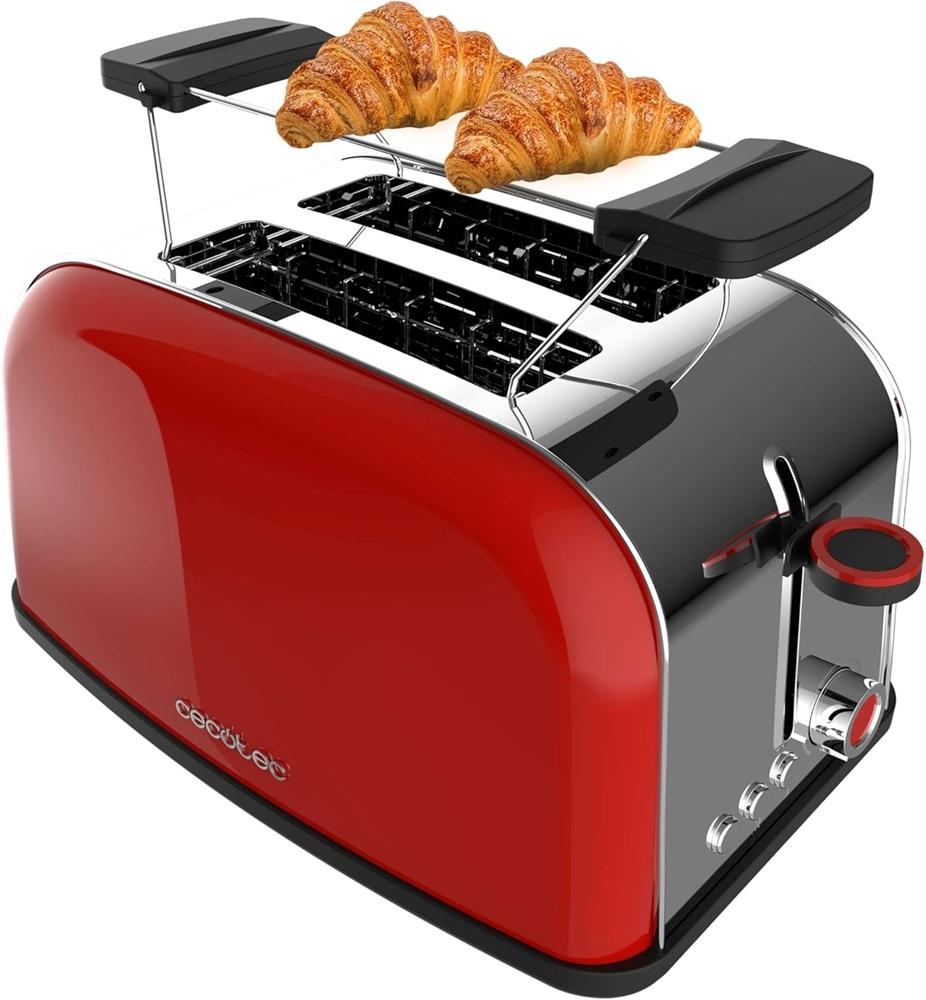 Torradeira Dupla Toastin´ Time 850W (Vermelho/Inox) - CECOTEC