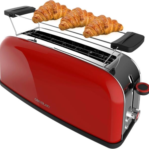 Torradeira Toastin´ Time 850W (Vermelho/Inox) - CECOTEC