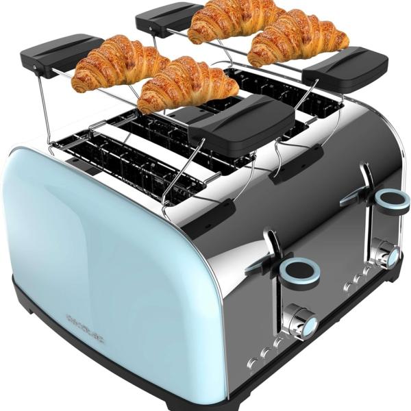 Torradeira Toastin´ time 1700 Double 1700W (Inox/Azul) - CECOTEC