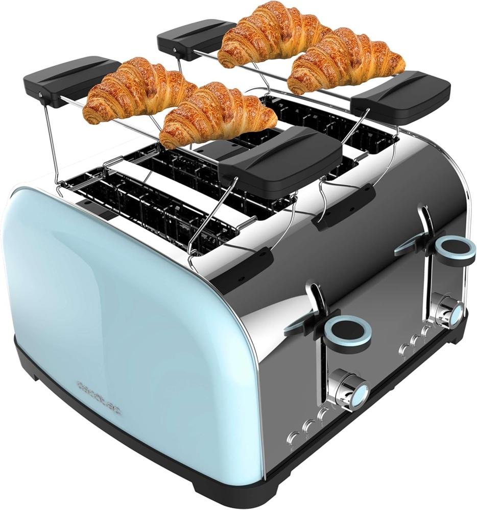 Torradeira Toastin´ time 1700 Double 1700W (Inox/Azul) - CECOTEC