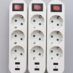 Tomada de Parede Tripla com USB – Modelo B-230USB