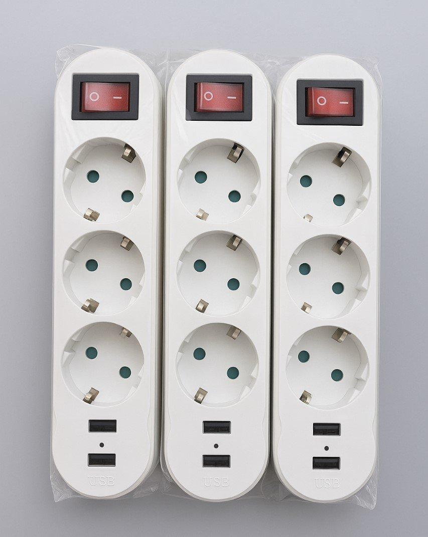 Tomada de Parede Tripla com USB – Modelo B-230USB