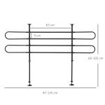 Grade de Segurança de Carro para Cães Ajustável em Largura e Altura 87 - 135x60x105cm Grade Separadora para Porta Malas de Carro Universal Metal Preto