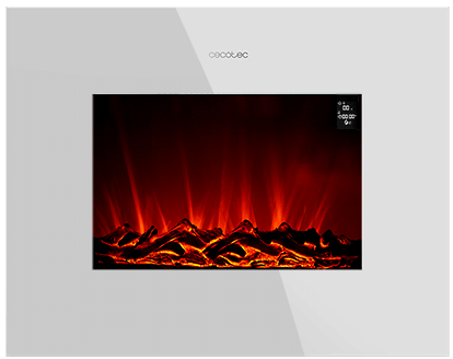 Lareira Elétrica Ready Warm 2690 Flames Connected 26 2000W (Branco) - CECOTEC