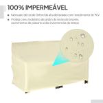 Capa Protetora para Banco 2 Lugares Capa Protetora de Móveis Impermeável Exterior Jardim Proteção contra Chuva e Sol 140x84x56/94cm Creme