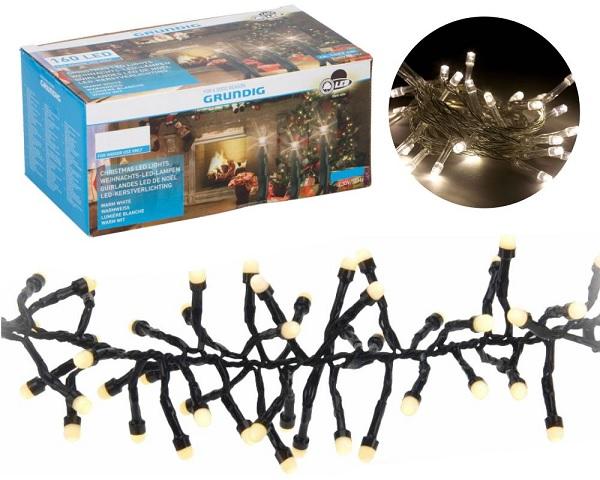 Serie 100 LEDs Natal Branco Quente 3000K IP20 Interior (9,5 mts) - GRUNDIG