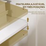 Aparador Sala de Estar com 3 Portas e Prateleiras Ajustáveis Estilo Moderno 120x40x70 cm Branco e Madeira